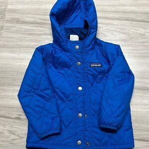 Patagonia reversible puffy quilted blue jacket boys 3T